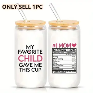 16oz Stylish Set with Straw & Brush, Ideal Gift for Mom, Wife, Daughter, Son, Pregnant Friends, Perfect for Cola, Coffee, Milk Tea, Stylish Glass Cups, Glassware
