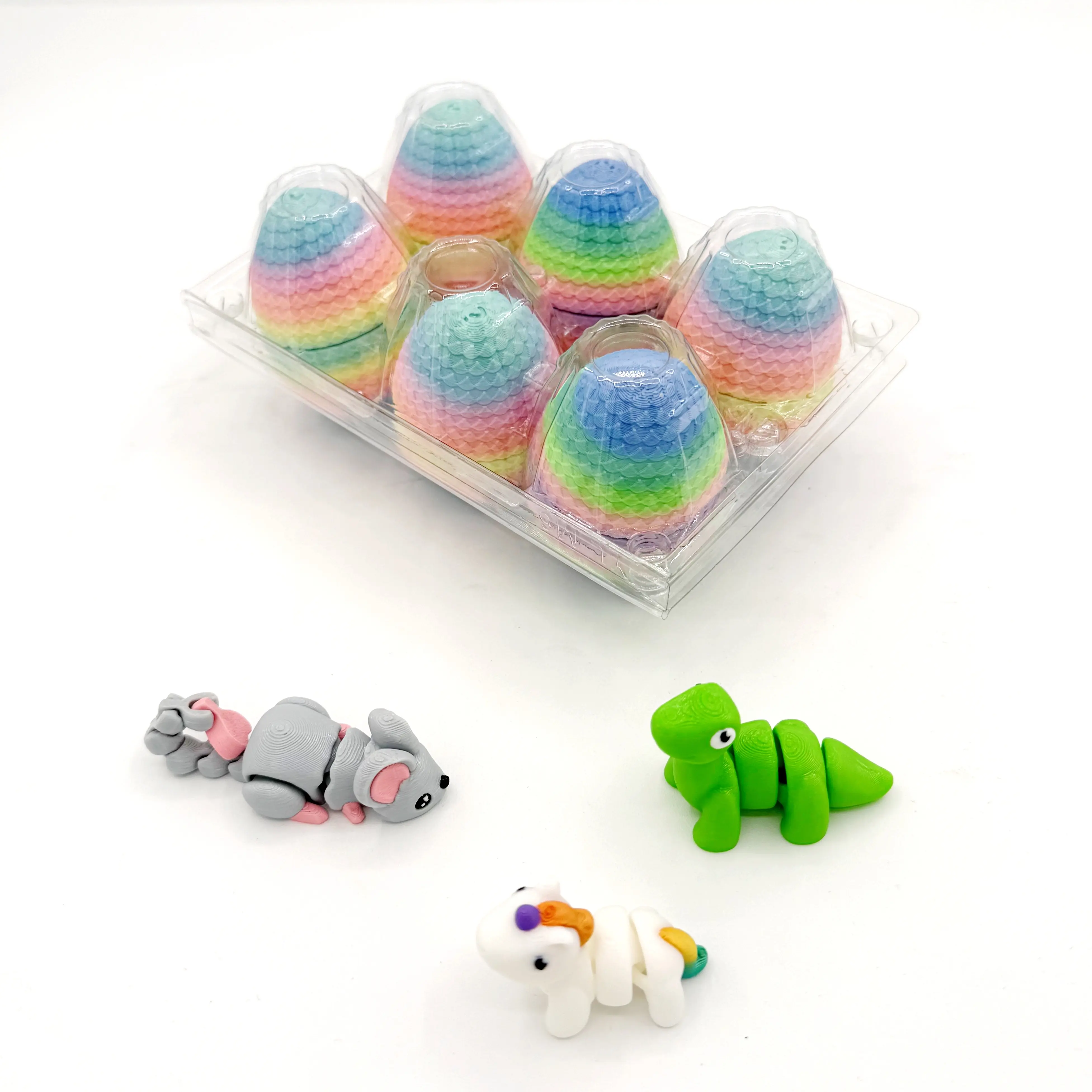 6-Pack Small Mystery Baby Animal Eggs - Fully Articulated and Colored