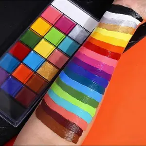 Facial Body Paint Oil Makeup Set, High Pigment, 20/42 Colors, Holiday Party Painting Kit with Palette and Stencil Templates, 10 Artist Brushes