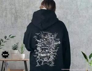 Howl's Moving Castle Hoodie, Howl and Sophie Shirt, Anime shirt, Harajuku Clothing Womenswear Crewneck Polyester Sweatshirt Unisex Tops Cotton