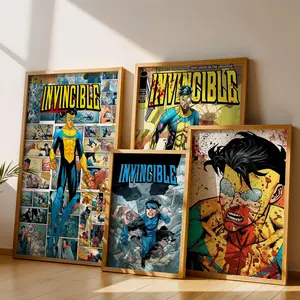 Mark Grayson Superhero Unframed Poster, Invincible Comic Book Cover Print Art, Dark Superhero Animated Series Wall Art, Game Room Decor, Anime Gift, Vertical Poster