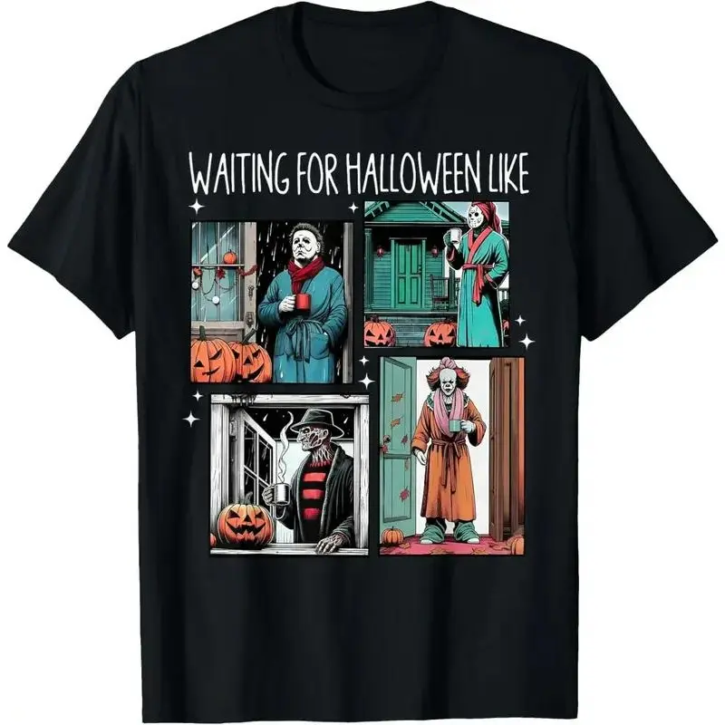 [100% Cotton] Spooky Halloween Waiting Game With Jack O Lantern Decor T-Shirt