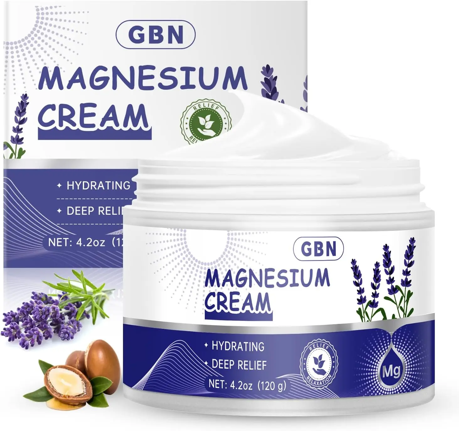 GBN Magnesium Cream for Nighttime Routine – Fast-Absorbing Magnesium Lotion with Lavender, Hydrating Body Cream for Daily Relaxation, Non-Greasy & Gentle for Adults & Kids