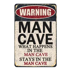 Retro Funny Game Area Warning Tin Sign Humorous Home Bar Decor Plaque Ideal Wall Decor for Men's Game Room and Bar