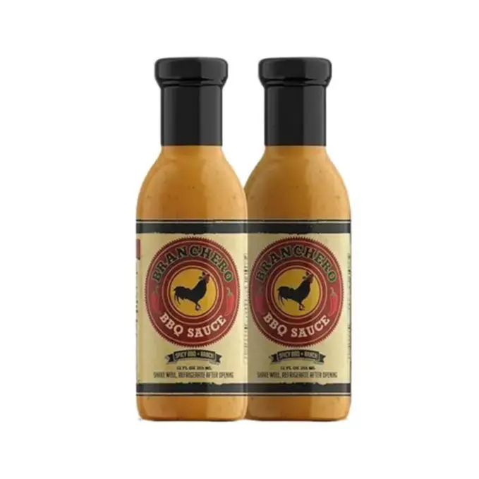 Branch Sauce Co. - Branchero Spicy BBQ Sauce, Sweet & Smoky Barbecue Sauce Blended with Creamy Ranch Dressing, BBQ Sauce for Marinating, Glazing, Basting and Dipping, 12 fl. oz, 2-Pack