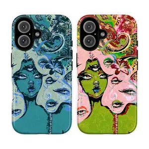 Surreal Art Phone Case, Abstract Witch Face Aesthetic Case, Gothic Fantasy Portrait Design ffor IPhone 17 Air 16 15 14 Plus 13 12 11 Pro Max  Samsung galaxy PLus Ultra 22 23 24 25 26 series, Unique Dark Art Gift