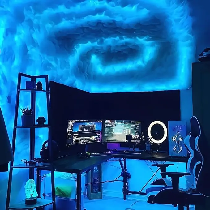 3D Thundercloud LED Lamp - Multicolor Transformation, Bluetooth Music Sync Control, DIY Creative Lighting, Room Decor, House Decor, Led Lights Bedroom, Cloud Ceiling Room Gamer Stuff