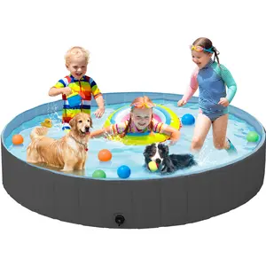 【All Size】Yaheetech Cooling Foldable Pet Swimming Pool, Portable Dog Bath Tub Indoor and Outdoor, PVC Portable Wash Tub for Pet Dogs for Garden/Beach/Yard/Home Use