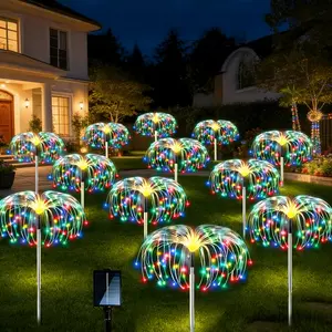 12 Pack Solar Garden Lights Outdoor, Twinkling Firework Lights Decorative 8 Modes, Outdoor IP 65  Waterproof Solar Starburst Light for Outside Yard Pathway Garden Decor, Warm White