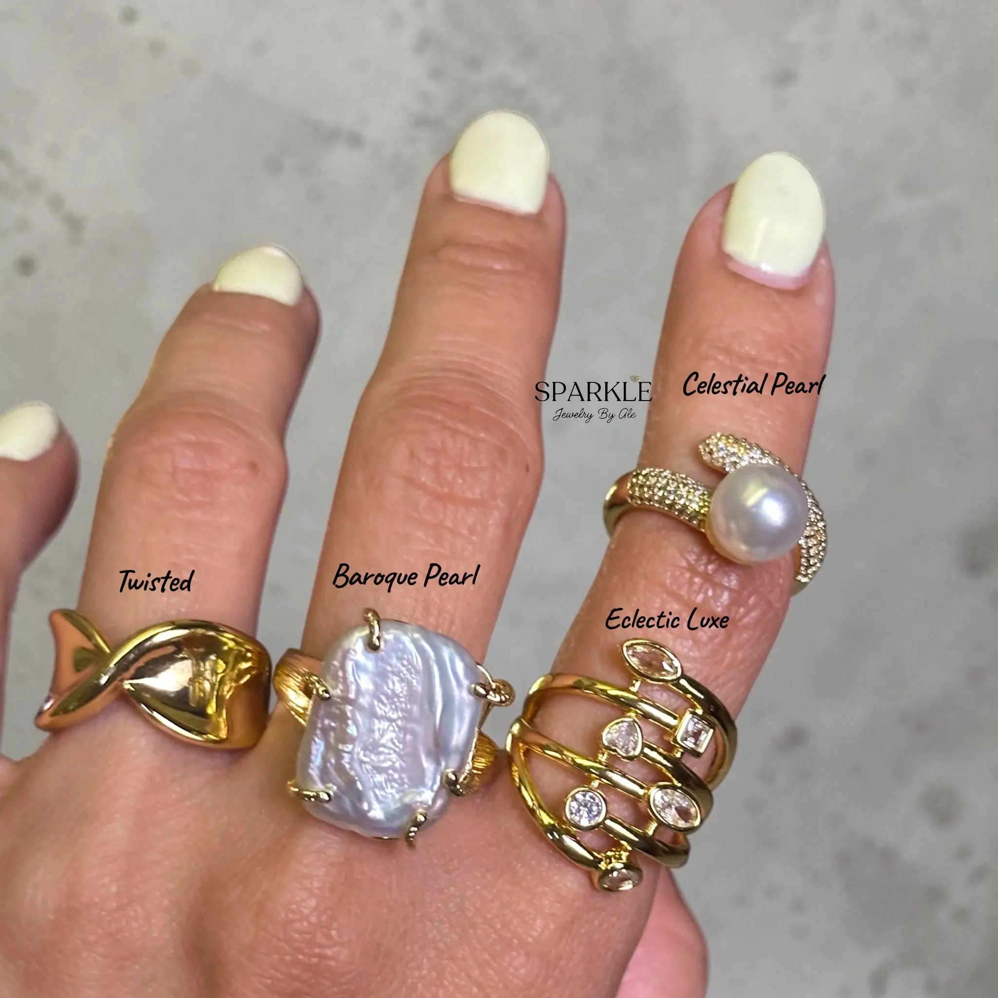 Golden Drama Rings | Adjustable | Brass 18k gold plated 