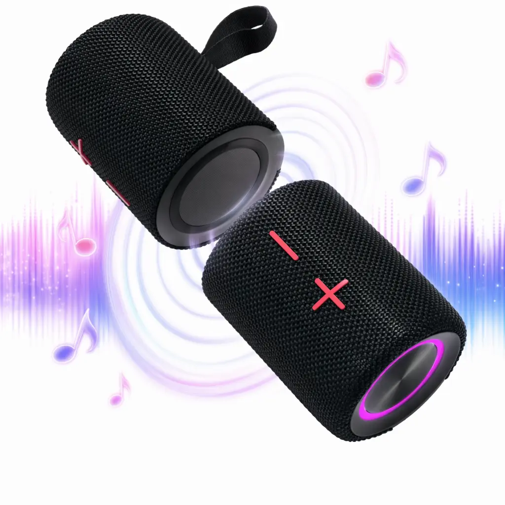 2-in-1 Wireless Compact Bluetooth Speaker V5.3 - 20W Stereo Audio, 12H Playtime, True Pairing, RGB LED Lights, 3.5mm Jack, TF Card Support, Waterproof, Rechargeable, Split Design, Stable Connection - Portable for Smartphones, Parties, Pools, Speaker Bluet