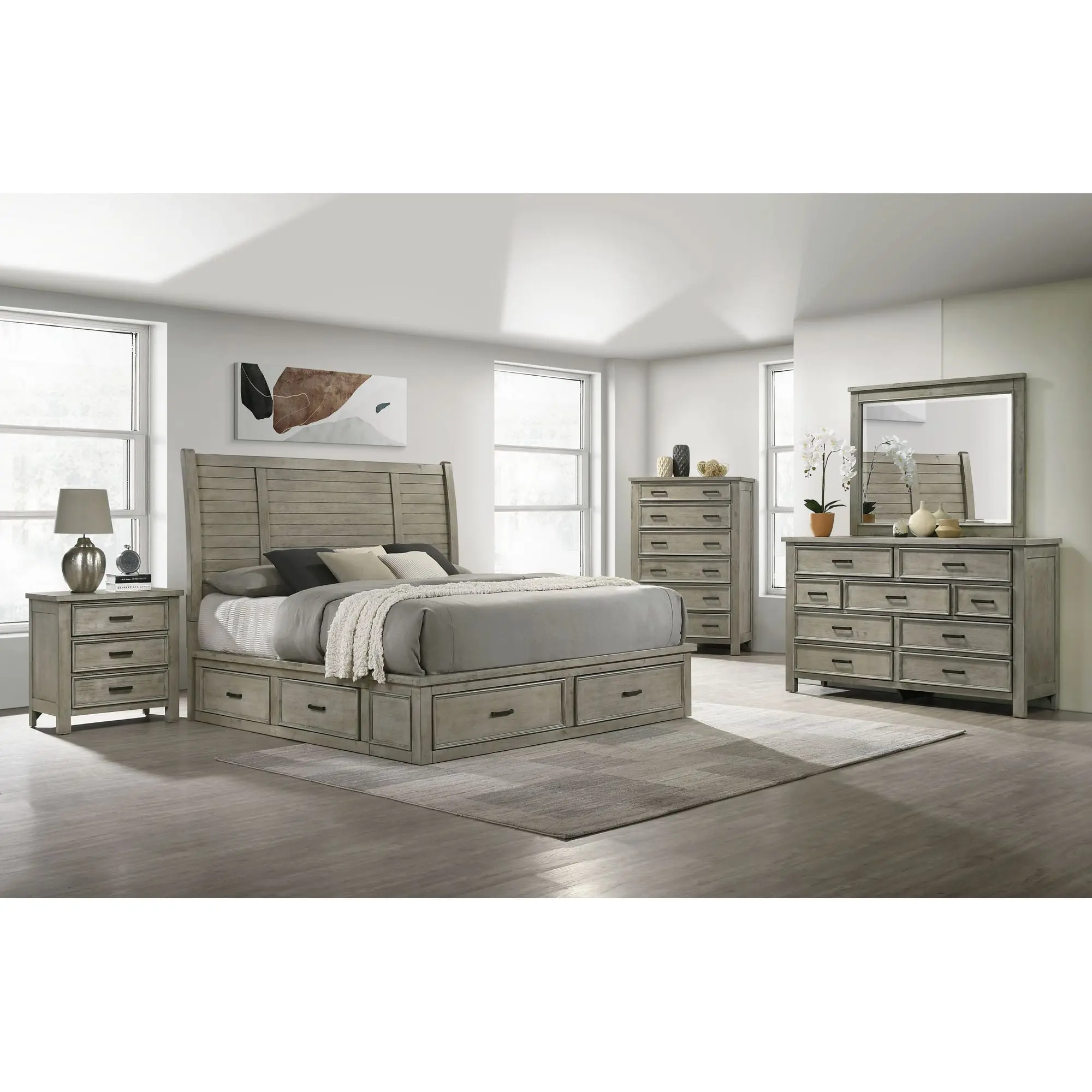 Sullivan Queen Storage Bed in Drift Grey