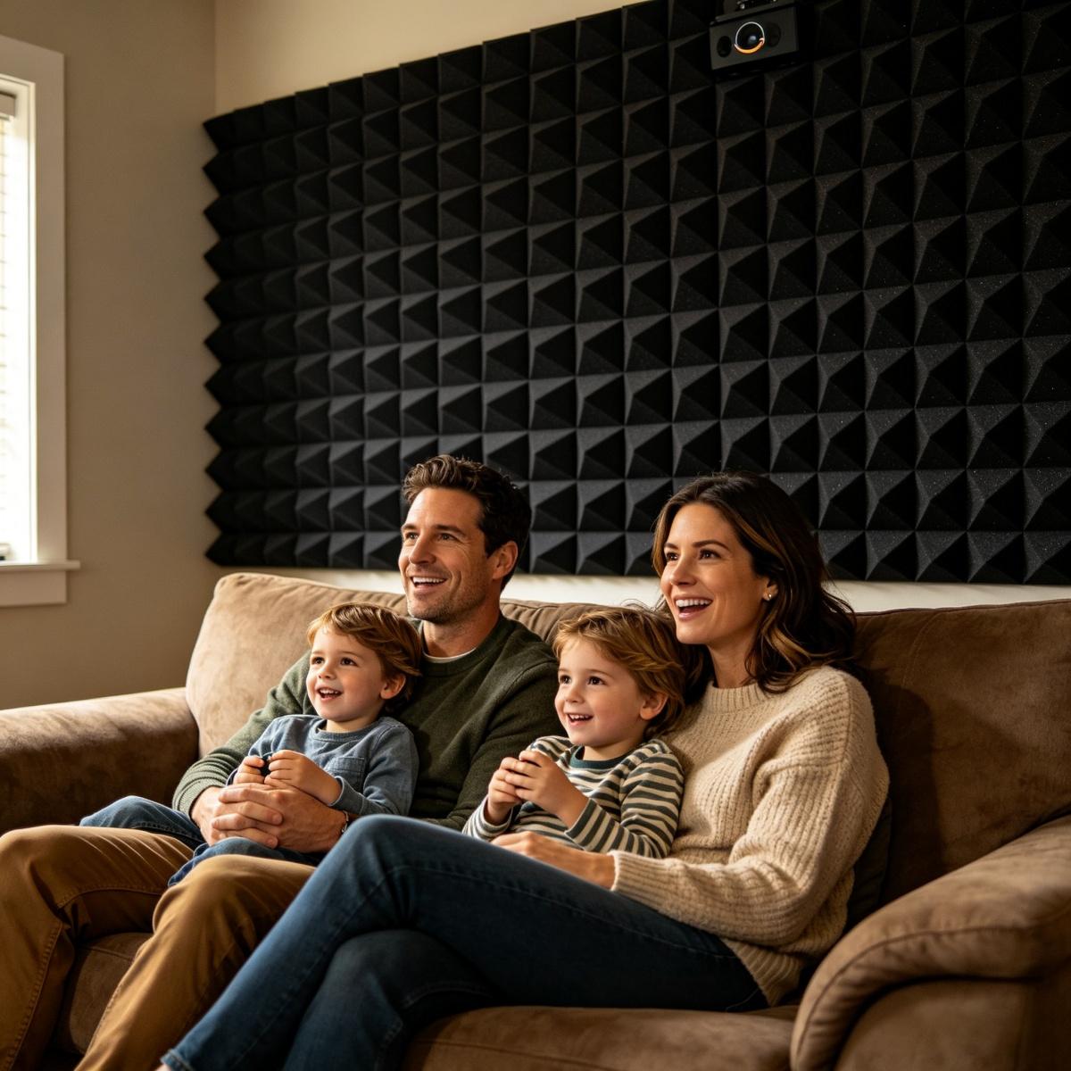 12x12x2 Inch Pyramid Acoustic Foam, 25kg/m³ High Density Soundproof Foam Panels, Fire Resistant Noise Dampening Sound Absorption Panels, Wall & Ceiling Acoustic Treatment Foam for Studio, Home & Meeting Room, 12-24 Pack