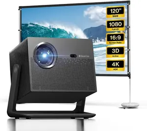 Cube 600 Netflix Projector bundle with 120 inch Screen, 1080P Portable Projector with Wifi and Bluetooth, True ISO 600 ANSI Lumens