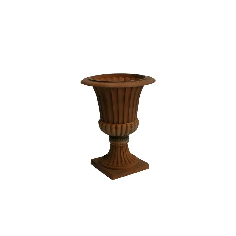 212 MAIN Algreen Products 42741 Stone Composite Outdoor Urn Planter - 16.25 in. Dia x 21.25 in., 8.8 lbs, Rust Finish, Decorative Texture, Hand-Finishing, Modern Plant Decor for Flower Garden