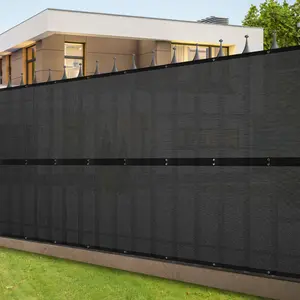 Fence Privacy Screen, 5' x 50' Windscreen Fencing Shade Cover with Grommets for Wall Outdoor Garden Patio Yard Pool Deck Balcony, Black