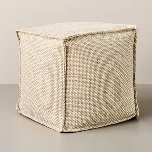 Wool Pattern Square Pouf Cream - Hearth & Hand with Magnolia