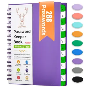 Password Keeper Book with Alphabetical A-Z Tabs, 1 Count Internet Address Organizer Logbook, Small Pocket Password Journal for Website Logins, Spiral Notebook Journal