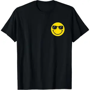 Funny Smiling Emoticon Men Women Graphic Happy Face Smile T-Shirt