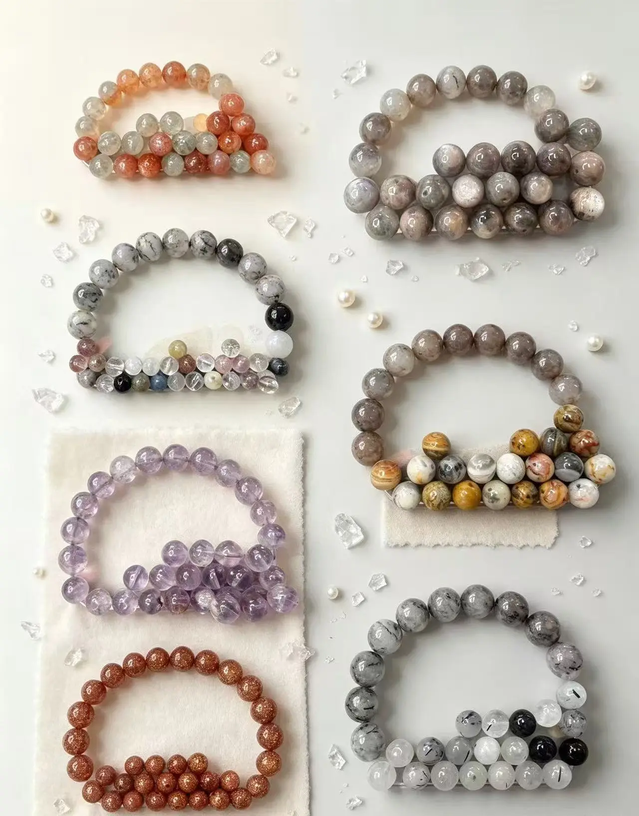 Connie-A16-natural crystal beads