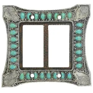 Turquoise Double Rocker Switch Wall Plate