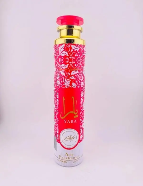 Lattafa Yara Candy EDP Room Spray Air Freshener, 300ml, Floral-Fruit-Vanilla Blend Aroma, Single Item for Women, Suitable for Home-Car
