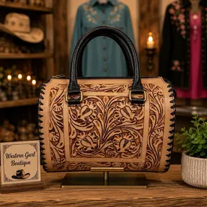 Tooled Tan medium bag