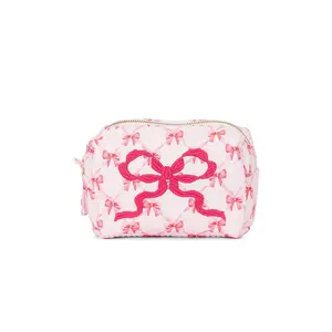 LoveShackFancy Mini Octavia Pouch in Peppermint Pink