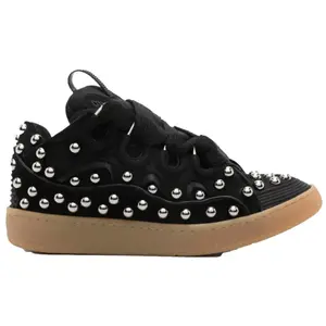 Lanvin Leather Curb Studded Sneaker Black