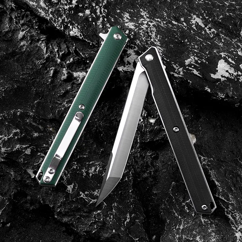 EDC knife, portable knife, G10 handle multi-function folding knife, D2 steel knife body, stainless steel pocket knife, precision cutting durable campi