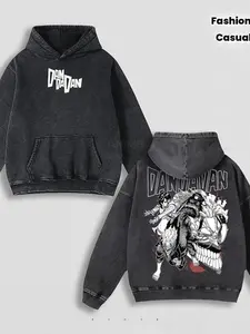 Dandadan Anime Washed T-Shirts & Hoodie, Dark Fantasy Graphic Tee, Vintage Washed Hoodie, Double-Sided Print Streetwear, Oversized Casual Pullover, Gift for Anime Fans 2VF