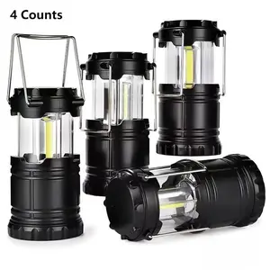 Camping Lanterns, 4 Counts/set Adjustable Brightness LED Light, Foldable Waterproof Survival Flashlight, High Power Flashlights, Suitable for Power Outage Home Emergency Camping Hiking