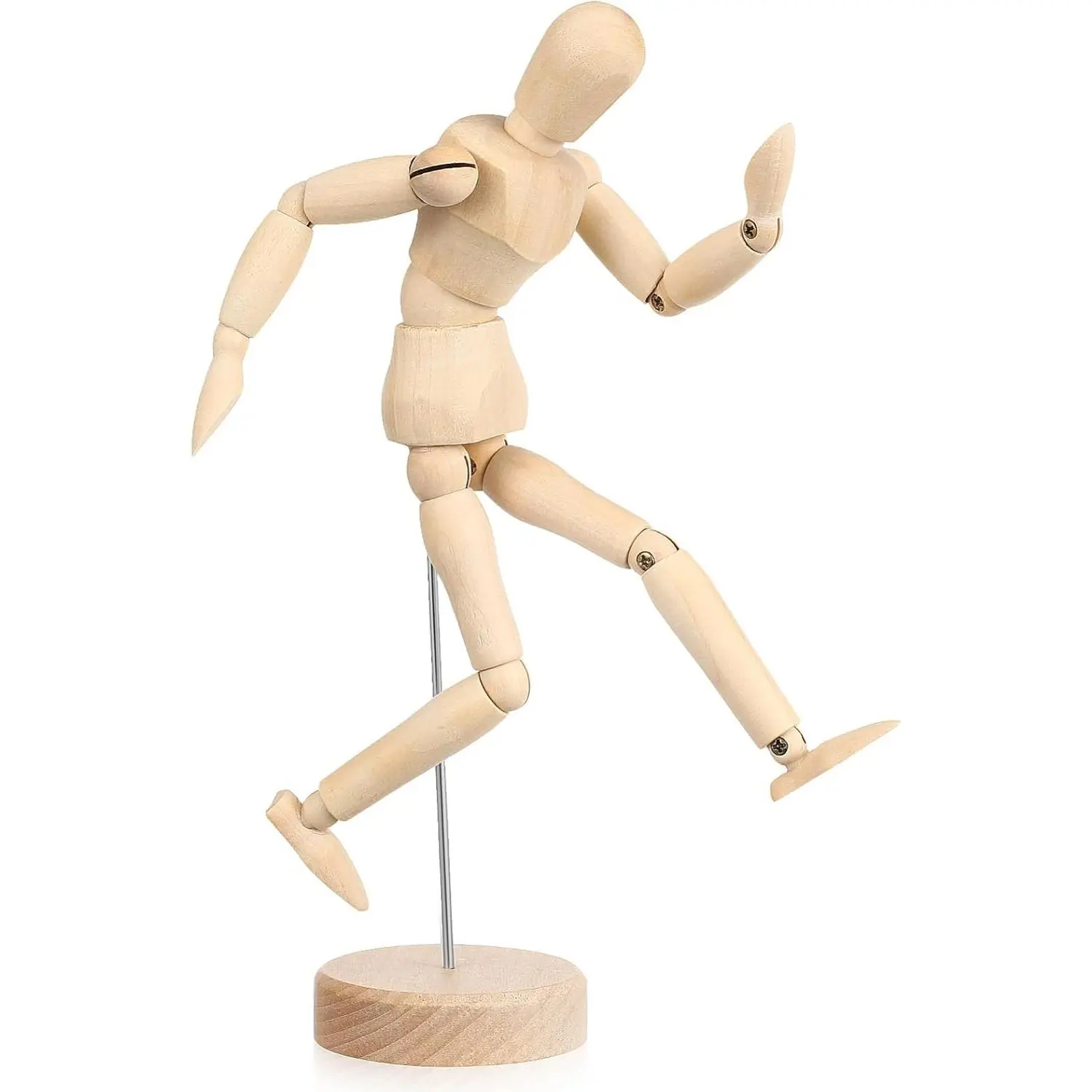 Artists Wooden Manikin Flexible Body Joints Human Figure Puppet Model Wood Male Mannequin Doll Ornament Stand for Home Office Desk Decoration Sketching Drawing Painting Supplies