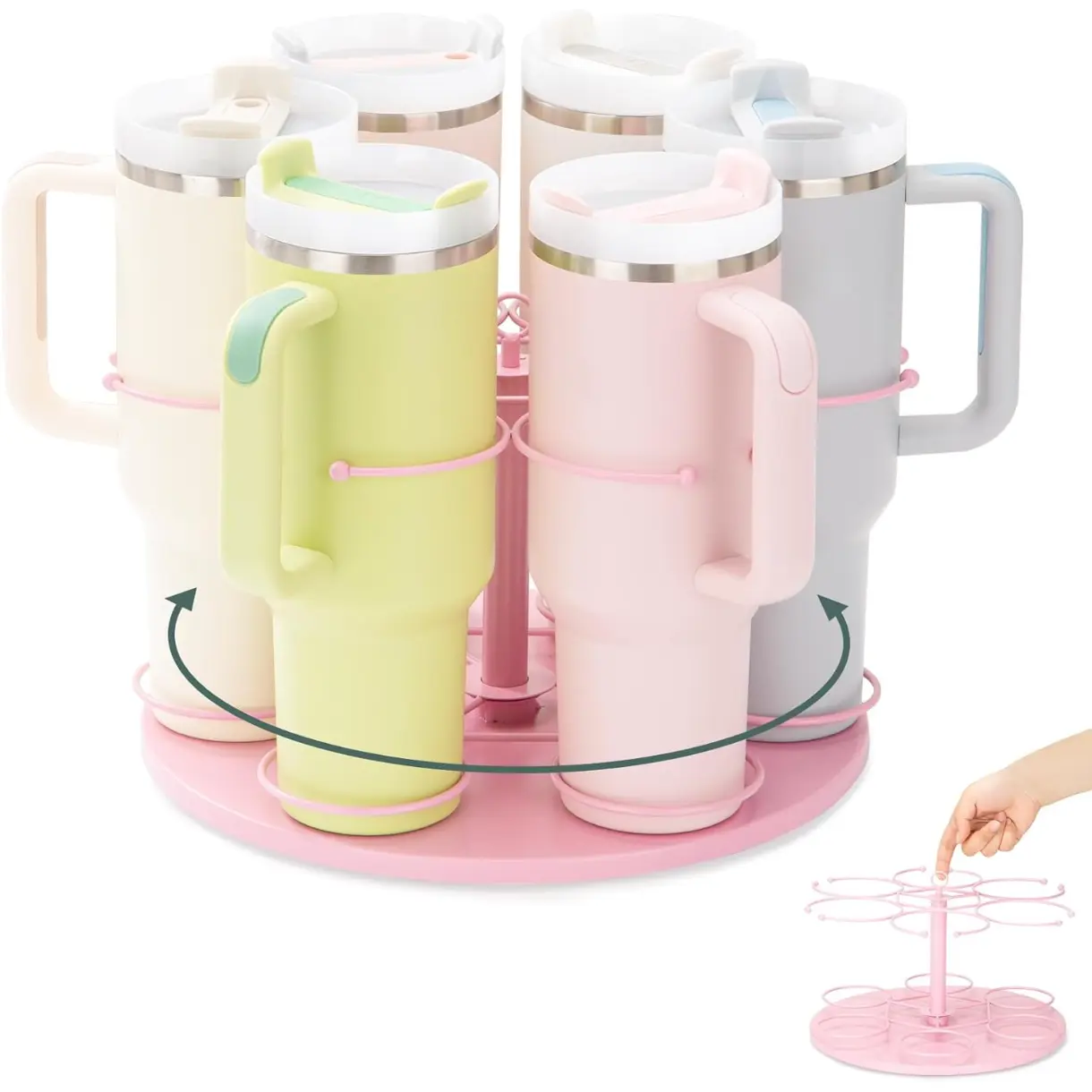 Upgraded Water Bottle Organizer for Stanley 40 oz/30 oz/20 oz,Rotating Stanley Cup Organizer Holder,Tumbler Holder Organizer, Easy to Install Kitchen Organizers and Storage for Stanley Cup Accessories