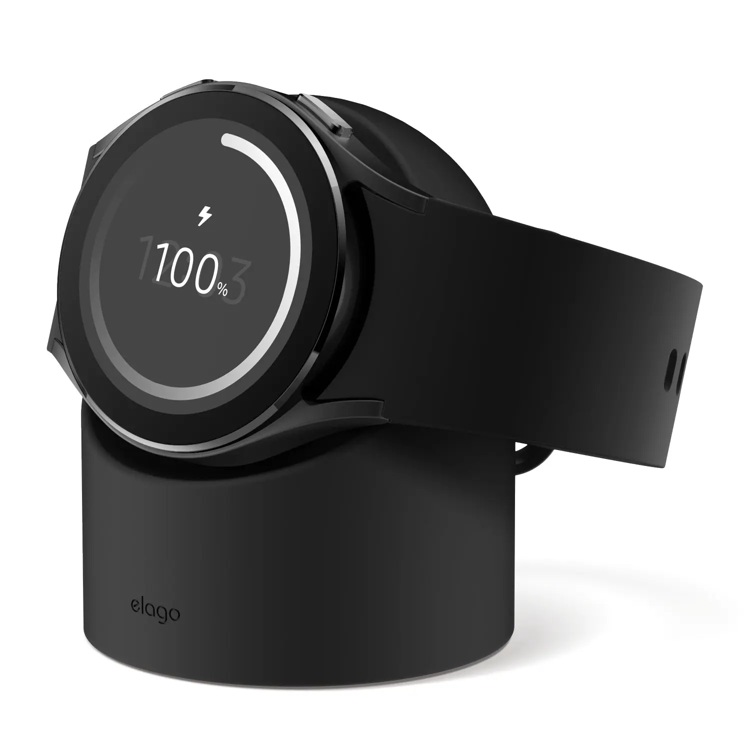 [elago Official] Silicone Charging Dock Stand for Galaxy Watch 4, 3, Active 2 & Active – Wearable Smart Watch Accessories, Scratch-Free Bedside Holder with Cable Management (4 Colors), Cable Hole, Charger Dock