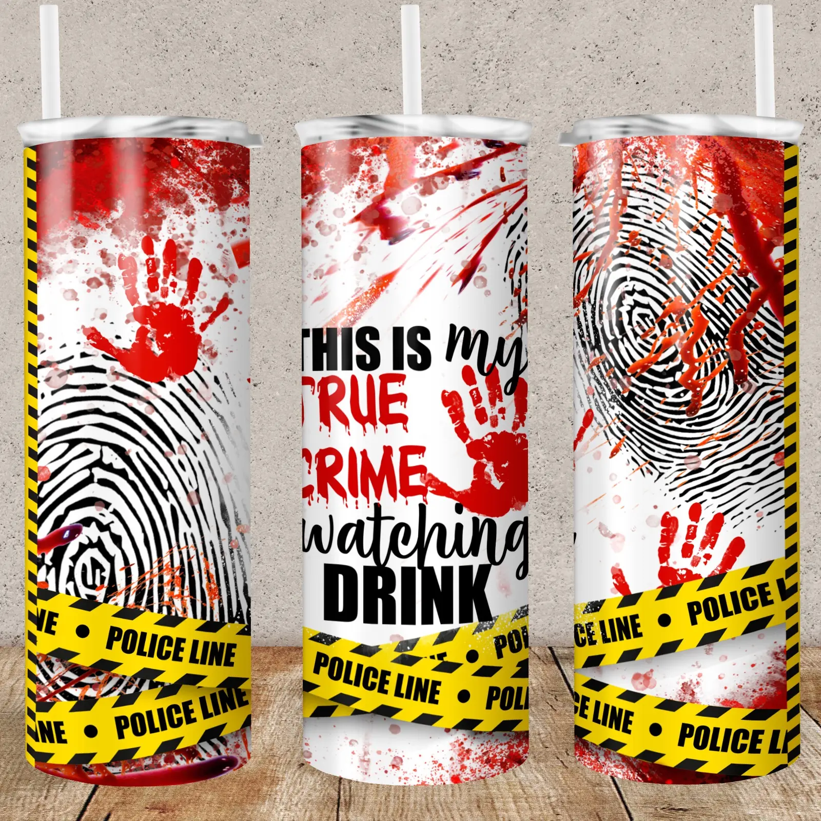 True Crime Drink Tumbler | Sublimation Tumbler | Murder | Mystery | Blood | 20oz Or 30oz | Gift | Horror | Crime | Killer | Spooky | Water Bottle