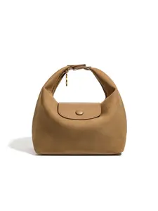 New Vintage Suede Flap Dumpling Bag, Fashion Handheld Lunch Box Bag, Unique Design Matte Shoulder Bag, Stylish and Durable