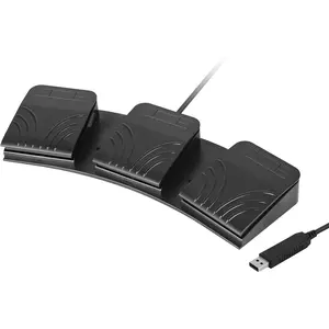[Upgraded] USB Triple Foot Pedal Optical Switch Control 3 Key Three Button Program Computer Keyboard Mouse Game Action HID