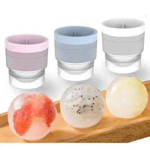 3-Pack Ice Ball Molds - 2.4" Large Spherical Ice Cube Trays for Whiskey & Cocktails, Reusable Silicone Freezer Mold for Cold Drinks,Hockey Puck Ice,   Perfect for Whiskey, Coffee, Cocktails, Coke