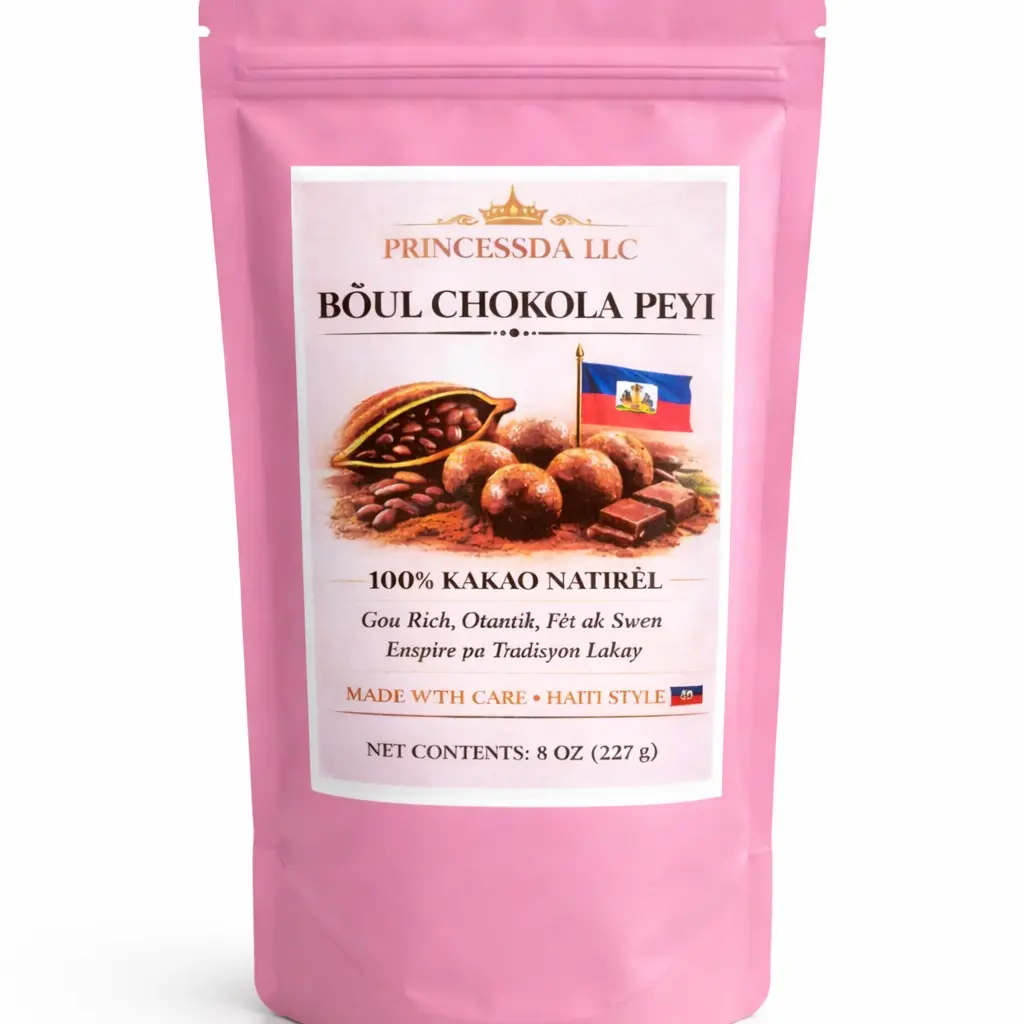 Original Boul Chokola Premium Quality Chocolate Balls Chokolat Peyi - 4 Balls Pack for Delicious Hot Drink Snack