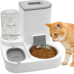 Automatic Pet Feeder and Waterer Combo, Suitable for Cats and Dogs, 2-In-1 Drinking Fountain Cat Bowl Pet Supplies