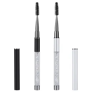 2 Pack Eyelash Brushes with Cap – Reusable Mascara Wands, Spoolie Brushes for Eyelash Extensions, Lash & Brow Grooming Tools