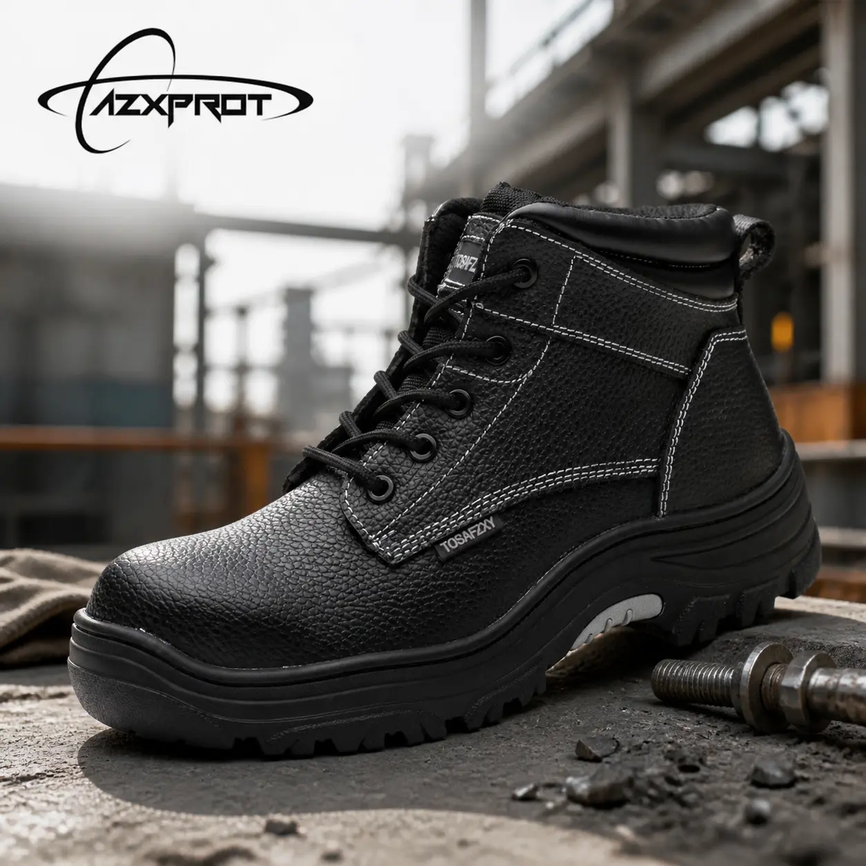 TOASAFZXY Built Tough – Men’s Waterproof Composite Toe Work Boots, Indestructible Leather Safety Shoes for Hard Work