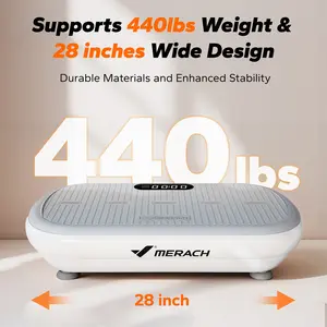 【Live Link only】Merach High-Power Vibration Plate Exercise Machine 440lbs Weight Capacity Bluetooth Remote Control 4 Workout Modes for Home Gym Fitness Equipment for Women