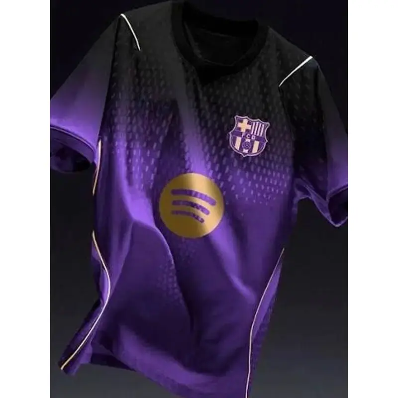 Lamine Yamal #10 Barcelona Away Stadium 2026/27 A football kit Black and Purple with Embroidered logo and Sharp stitching Jersey, Breathable Quick Dry Short Sleeve Athletic Tops for Football Fans, Football Collectors & Streetwear Enthusiasts