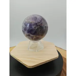 Chevron Amethyst Sphere 250g 56mm Reiki Madagascar Crystal Specimen Purple Gemstone Unique Collectible Natural Beauty Display