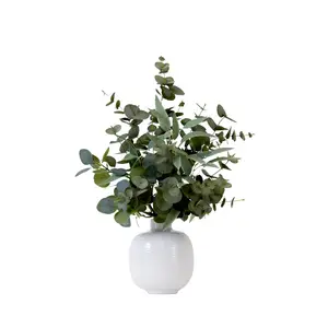 24” Artificial Eucalyptus Leaves Arrangement with Ceramic Planter
