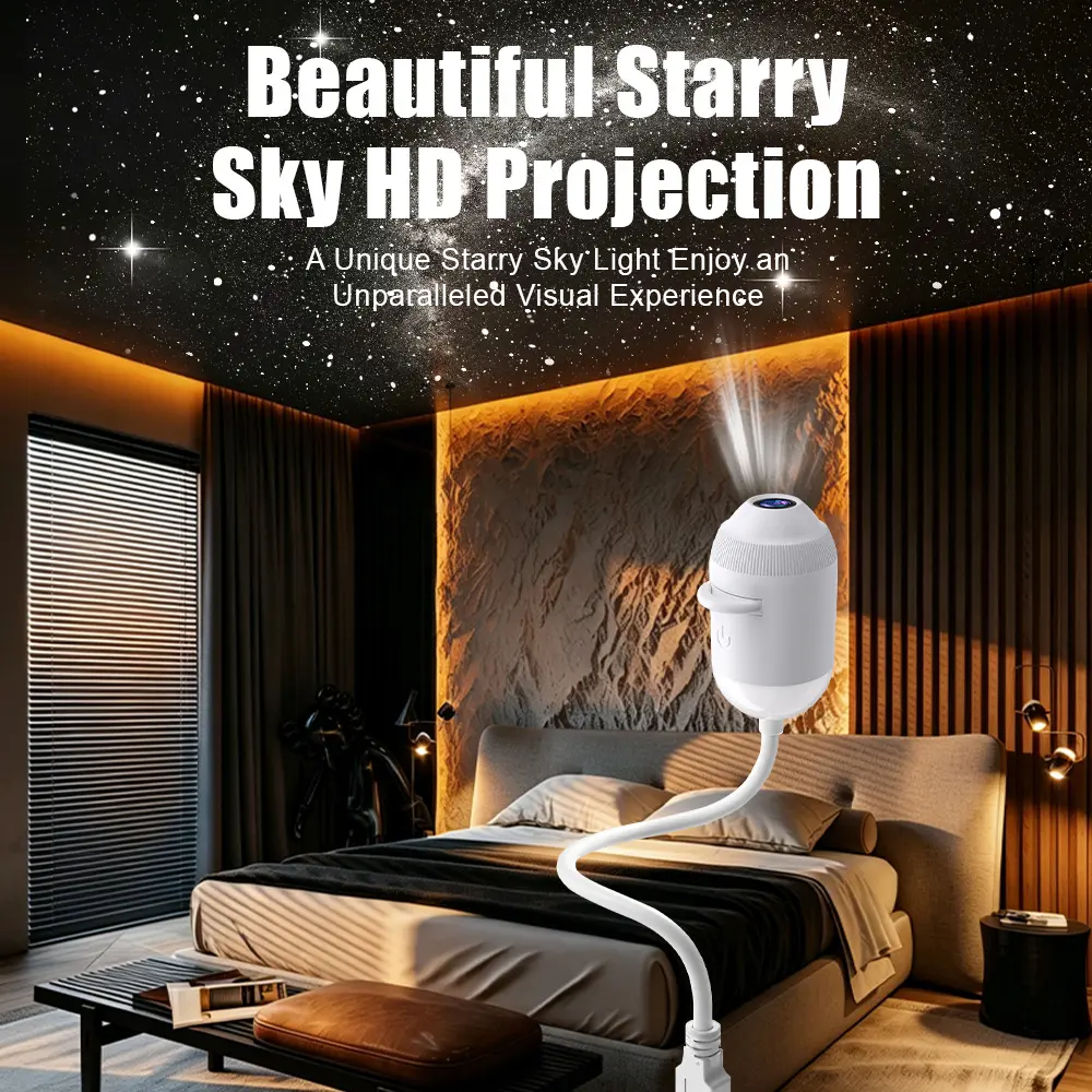 USB Starry Sky Projector Night Light, 2-in-1 Night Light & Star Projector, Touch Control, Adjustable Brightness, HD Projection, Car/Home Use