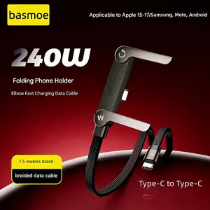 2026 New 2-in-1 Type-C Cable with Invisible Phone Stand, 240W Super Fast Charging, Perfect for Gaming, Office, Car & Travel, Compatible with iPhone, Samsung & All Type-C Devices