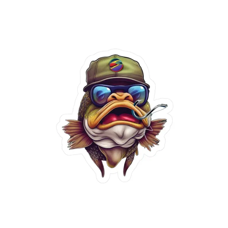Bass Fish Sticker, Fishing Decal, Nature Lover, Largemouth Bass Sticker, Fisherman Gift